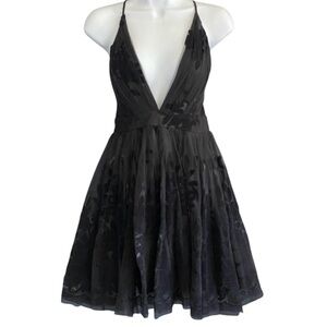 Luxxel Party Dress Flocked Lace Tulle Black S Whimsical Fairy Feminine HOCO